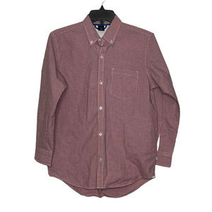Gap Kids Boys Shirt Size XL (12) Red Blue White Check Button Front‎ 100% Cotton